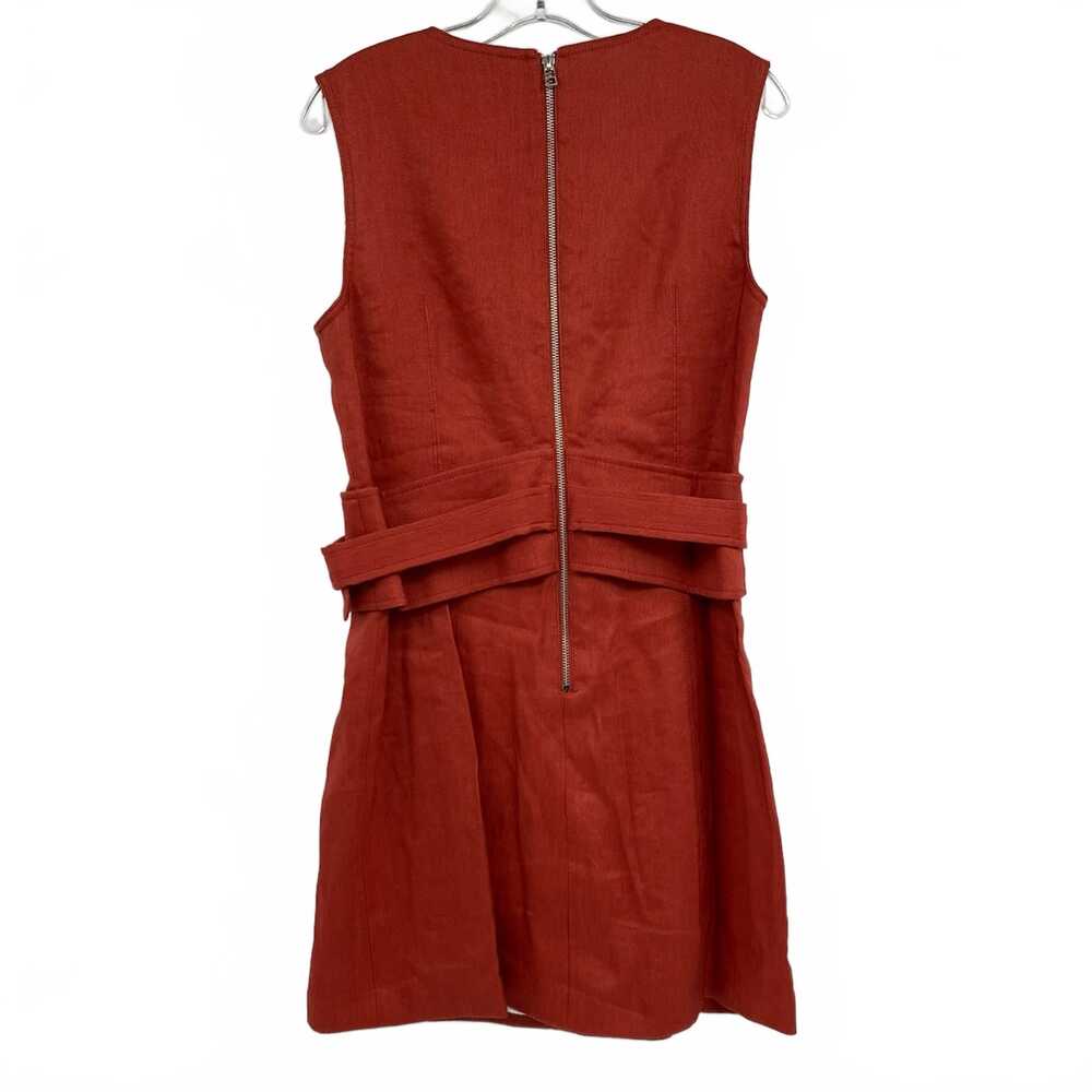 Veronica Beard Orange Belted Sleeveless Mini Dress | Size 10 - Picture 2 of 7